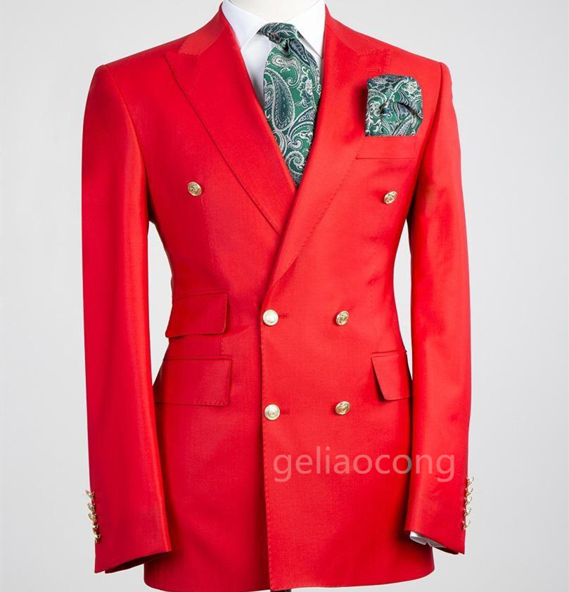 Men Formal Wear With Coat - XS-6XL ウェディングメンズスーツブレザー新郎ビジネスグルームウェアタキシードジャケットフォーマルパーティーダブルブレストピークドラペルワンコート