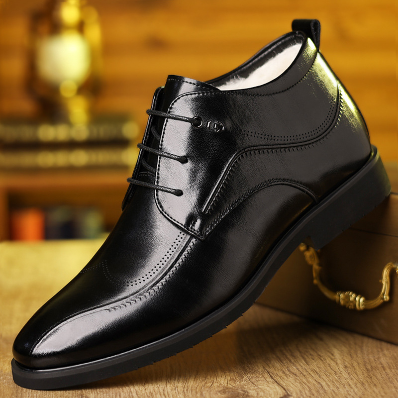 Men Formal Wear With Boots - 男性用レザーシューズ,ベルベット,フォーマルウェア,ビジネス,中年および高齢者向け,英国スタイル,カジュアル,コットン,冬