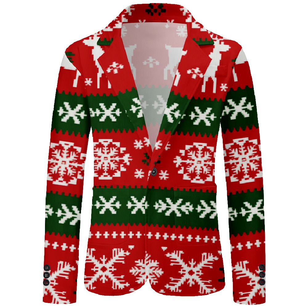 メンズ フェスティバル クリスマス カジュアル ブレザー 3 - Men Formal Wear With Coat のレビューと価格