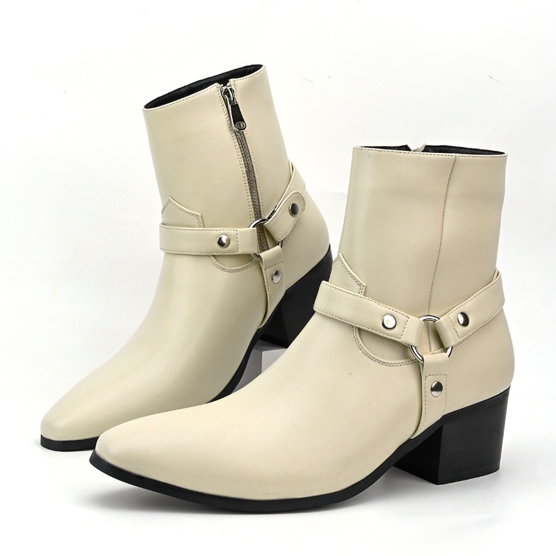 デザイナー男性ブーツクラシックチェルシーアンクルブーツファッ - Men Formal Wear With Boots のレビューと価格