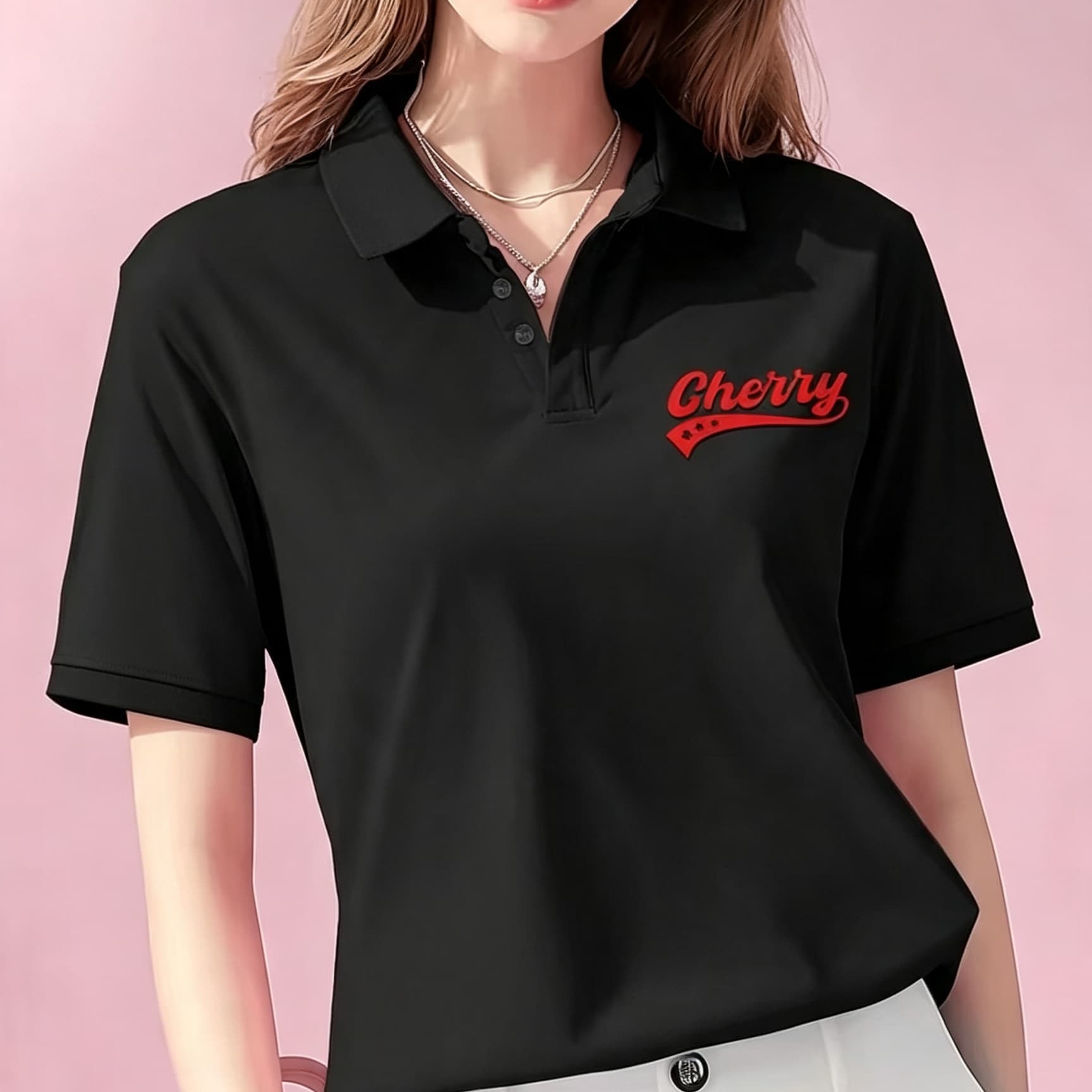 カジュアルな白のユニセックスポロブラウス、スタイリッシュな赤 - Men'S Polo Formal Wear のレビューと価格