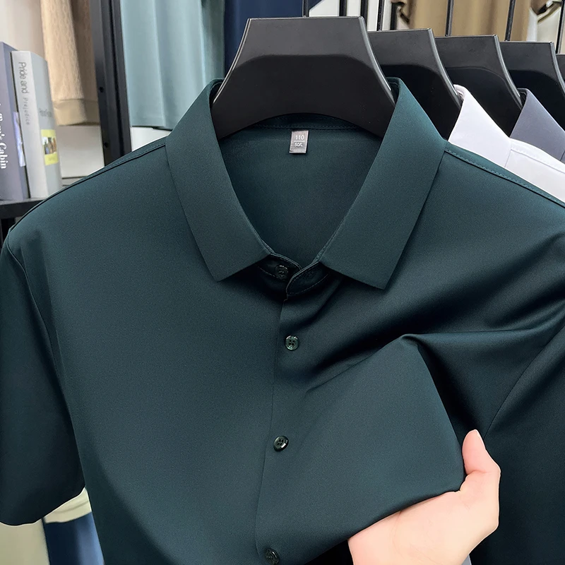 2026年メンズフォーマルルックシャツ半袖アイスシルク吸湿速 - Mens Formal Look のレビューと価格