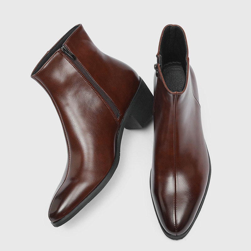 新しいヴィンテージ英国男性革靴アウトドアビジネスアンクルブー - Men Formal Wear With Boots のレビューと価格