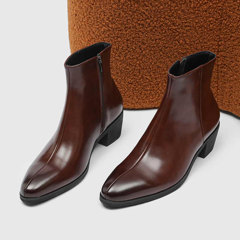 新しいヴィンテージ英国男性革靴アウトドアビジネスアンクルブー - Men Formal Wear With Boots のレビューと価格