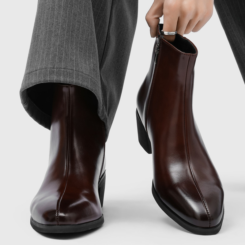 新しいヴィンテージ英国男性革靴アウトドアビジネスアンクルブー - Men Formal Wear With Boots のレビューと価格