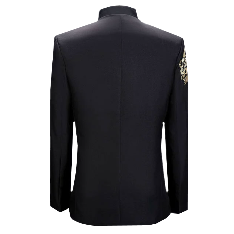 新しいメンズ刺繍入りスーツジャケット、ヴィンテージスタンドカ - Men'S Vintage Formal Wear のレビューと価格