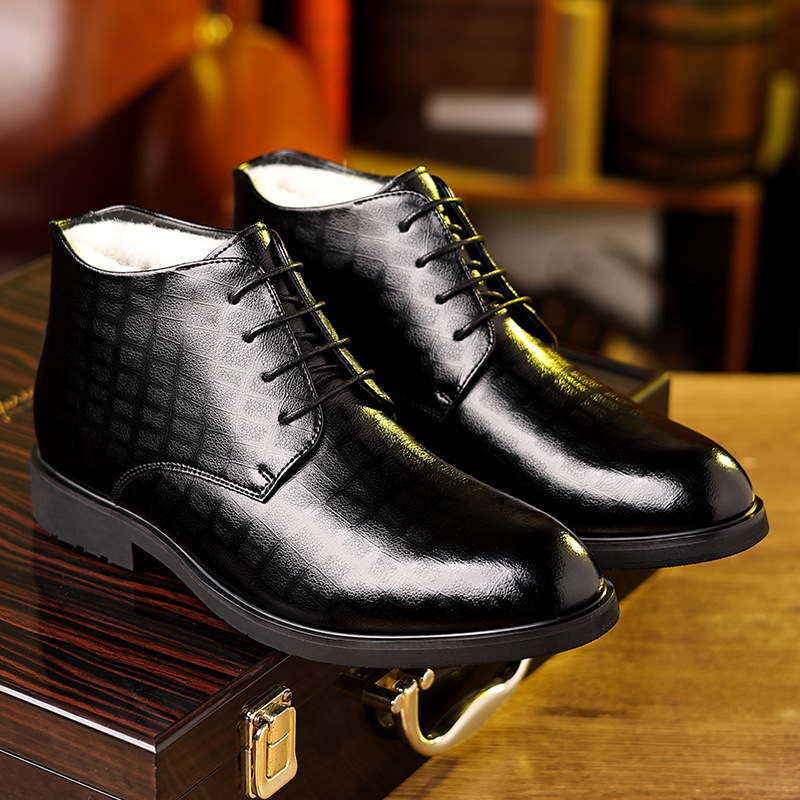 男性用ハイトップレザーブーツ,フォーマルビジネス,暖かいベル - Men Formal Wear With Boots のレビューと価格