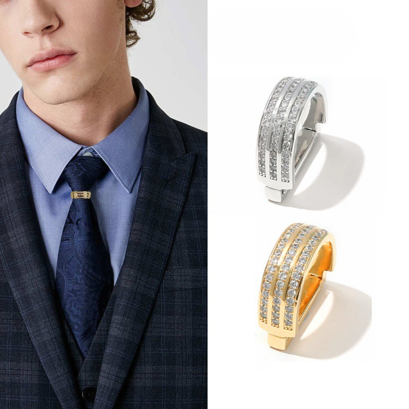 1 個の絶妙な金属製のネクタイリング、エレガントなネクタイフ - Mens Formal Look のレビューと価格