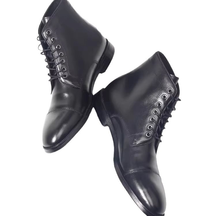 メンズハンドメイド本革キャップトゥアンクルブーツ クラシック - Men Formal Wear With Boots のレビューと価格