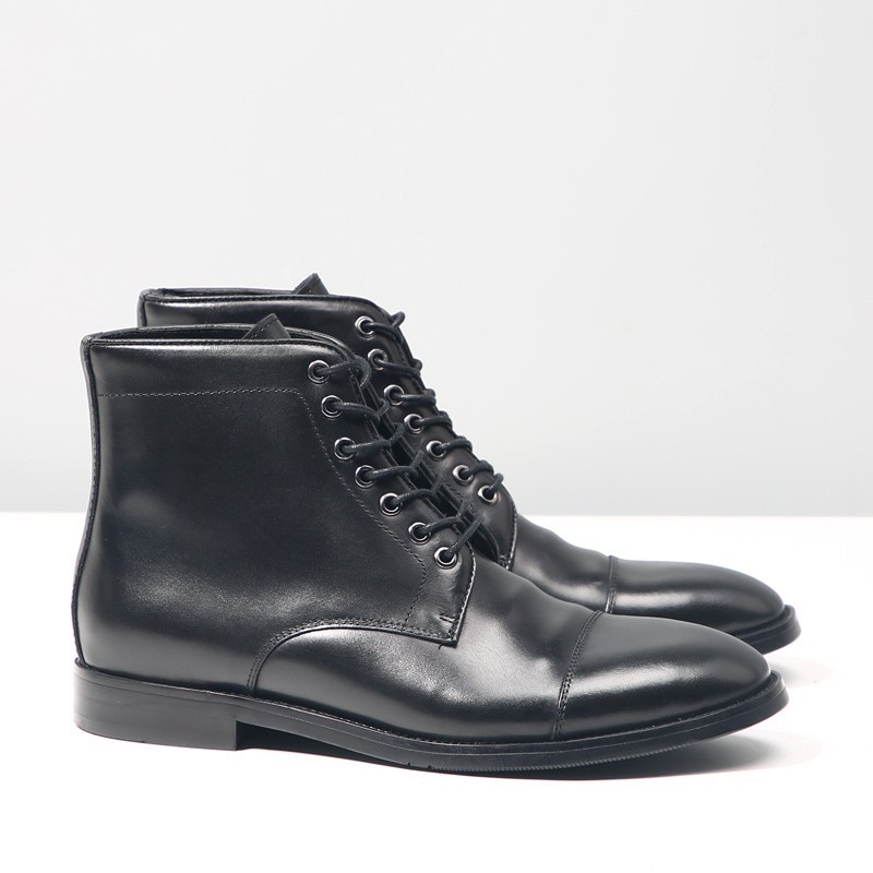 メンズハンドメイド本革キャップトゥアンクルブーツ クラシック - Men Formal Wear With Boots のレビューと価格