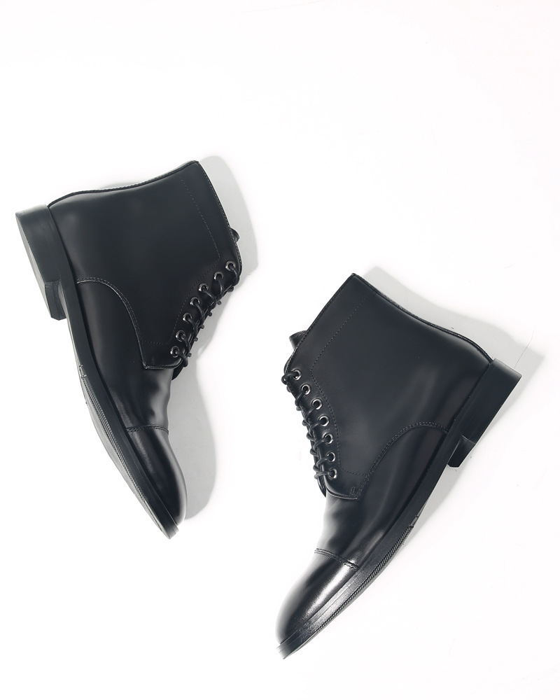 メンズハンドメイド本革キャップトゥアンクルブーツ クラシック - Men Formal Wear With Boots のレビューと価格