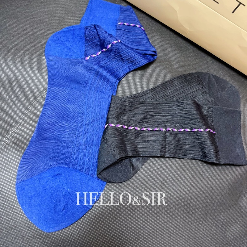 男性用ドレスソックス ブルー ブラック フォーマルウェア シ - Men'S Vintage Formal Wear のレビューと価格