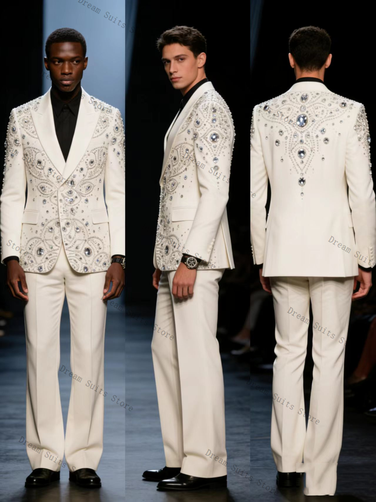 高級クリスタルメンズスーツセット 2 ピースブレザー + パ - Men Formal Wear With Coat のレビューと価格
