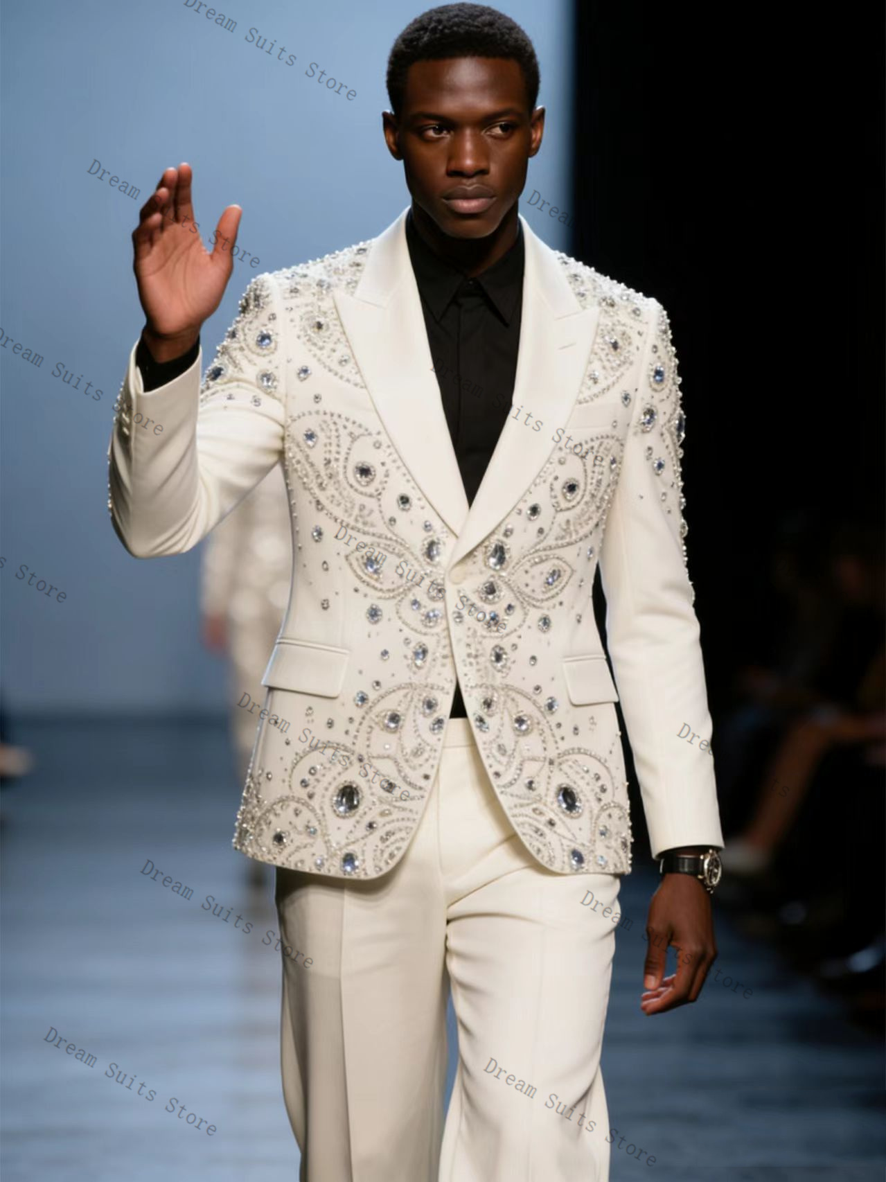 高級クリスタルメンズスーツセット 2 ピースブレザー + パ - Men Formal Wear With Coat のレビューと価格