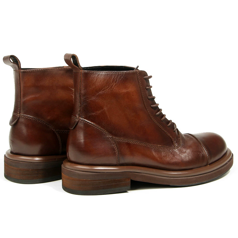 高品質メンズブーツ本革オートバイブーツ手作りレザーブーツビジ - Men Formal Wear With Boots のレビューと価格