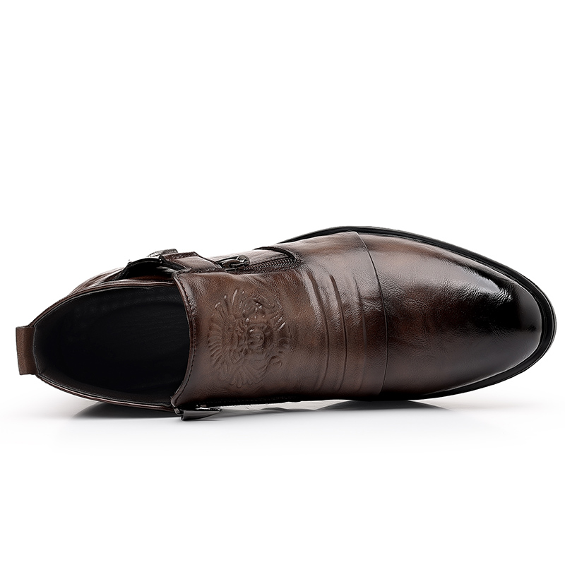 メンズレトロライオンヘッドジッパードレスシューズオフィスビジ - Men Formal Wear With Boots のレビューと価格