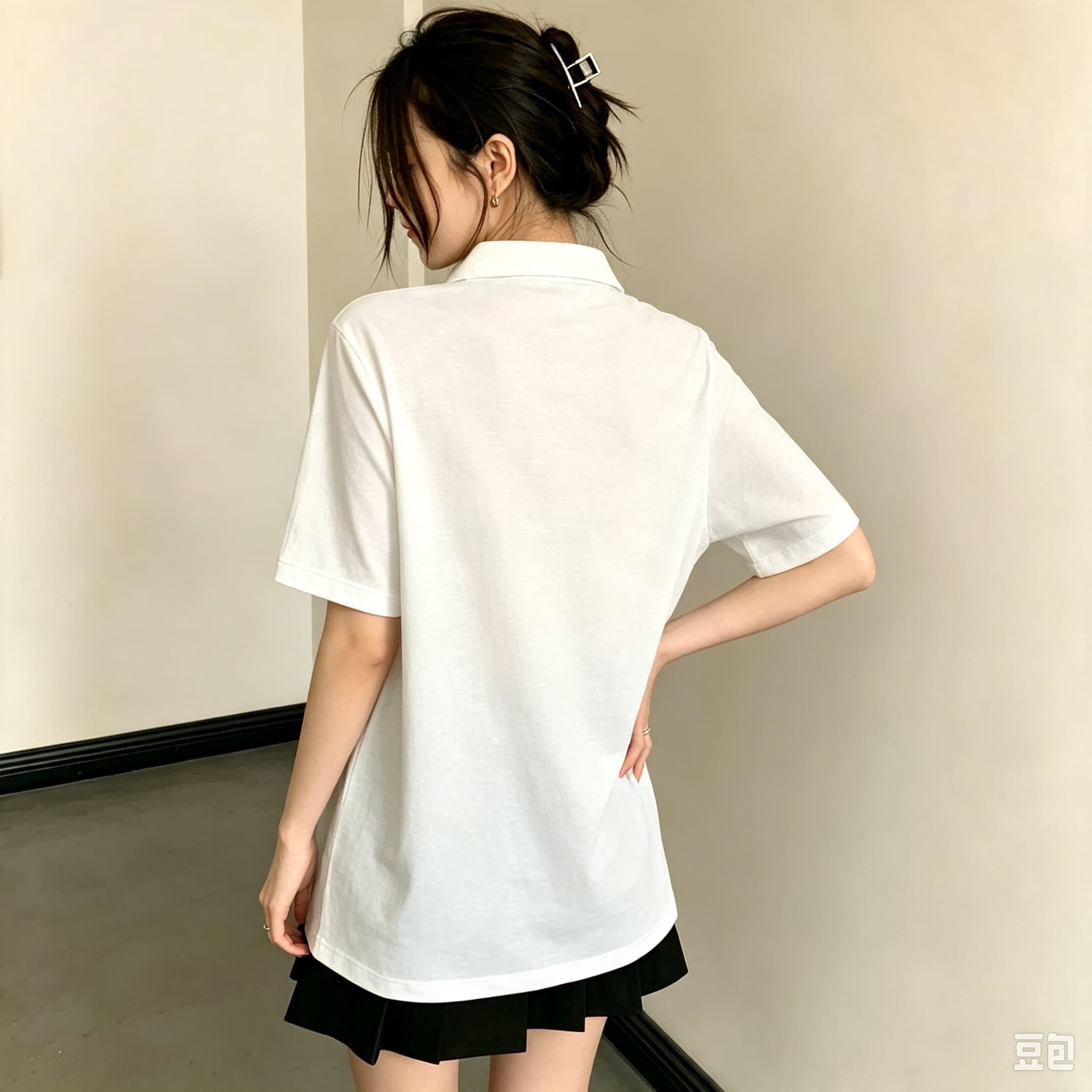 万能カジュアルブラックポロブラウス（女の子用）繊細な赤い花柄 - Men'S Polo Formal Wear のレビューと価格