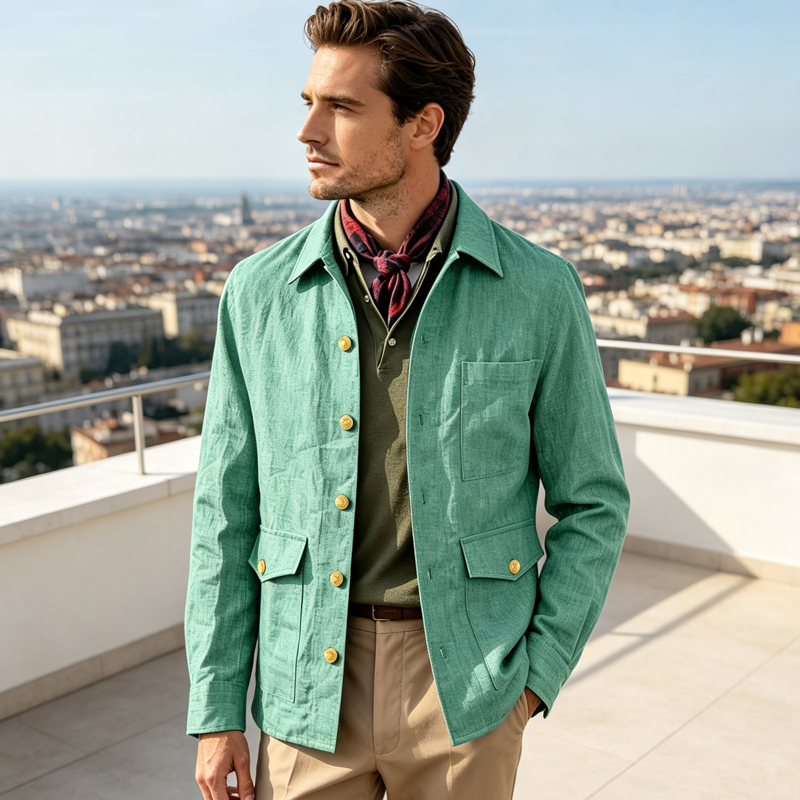 ヴィンテージメンズリネンジャケット、ラペルカラー、ゴールドボ - Men'S Vintage Formal Wear のレビューと価格